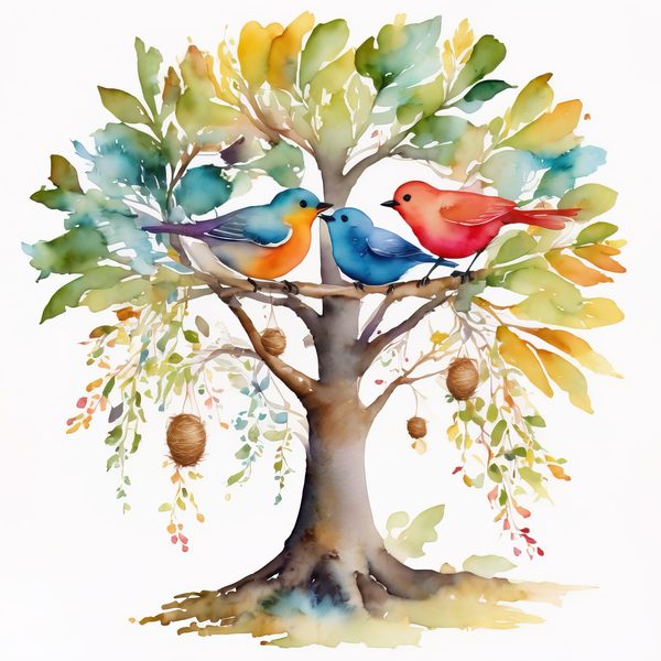 Watercolor Bird Nest Clipart: Whimsical Garden Art (JPG & PNG) — image 4