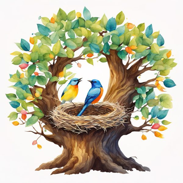 Watercolor Bird Nest Clipart: Whimsical Garden Art (JPG & PNG) — image 9