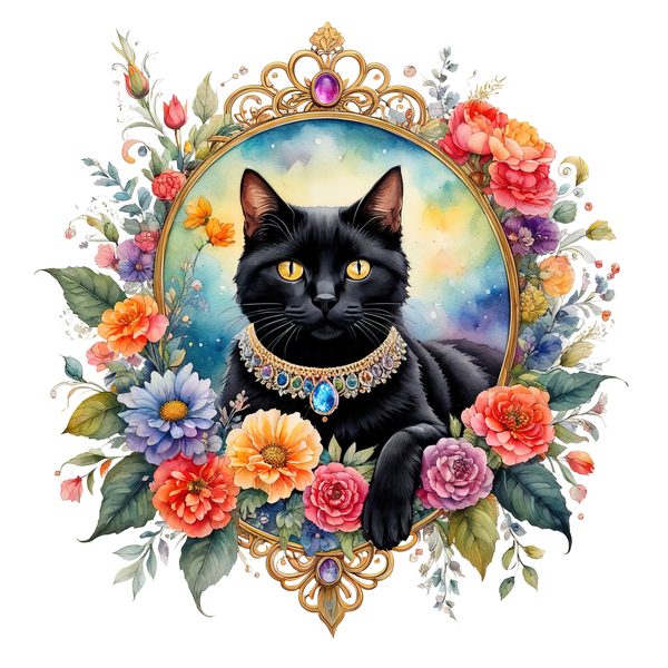Whimsical Royal Crowned Cat Clipart: Regal Pet Portraits PNGs, Commercial Use — image 2