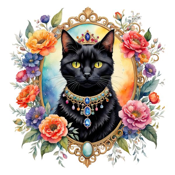 Whimsical Royal Crowned Cat Clipart: Regal Pet Portraits PNGs, Commercial Use — image 3