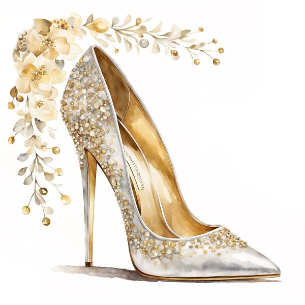 Watercolor High Heel Clipart Set: Blush Pink Graphics, Commercial Use (PNG Download) — image 5