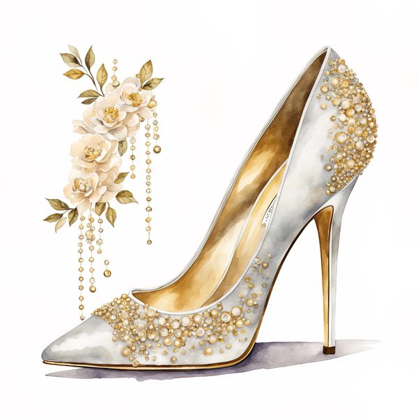 Watercolor High Heel Clipart Set: Blush Pink Graphics, Commercial Use (PNG Download) — image 6