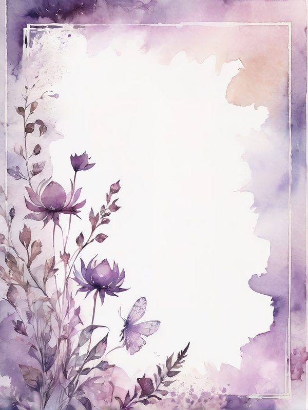 Lavender Garden Journaling Pages - 10 Watercolor Floral Frames for Scrapbooking & Memory Keeping — image 1