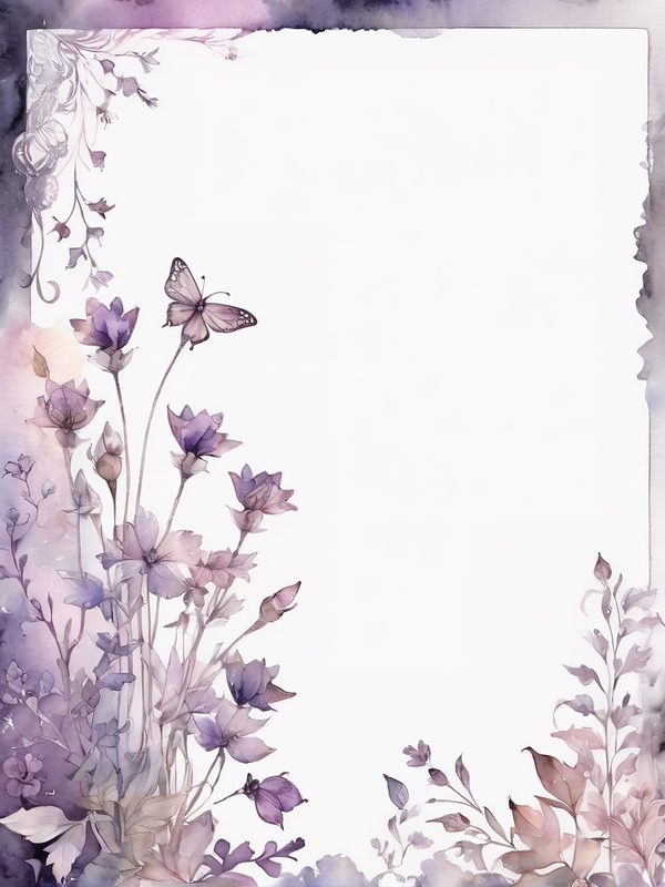 Lavender Garden Journaling Pages - 10 Watercolor Floral Frames for Scrapbooking & Memory Keeping — image 5