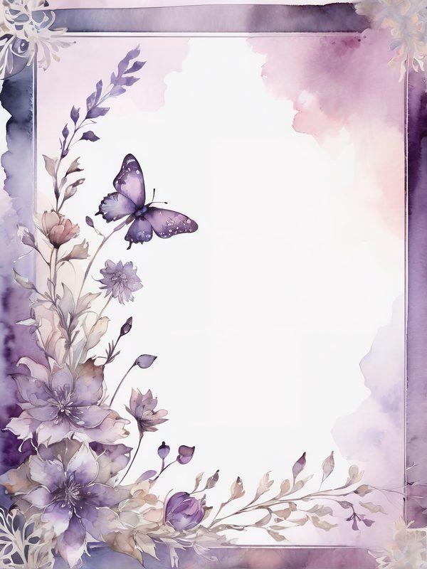 Lavender Garden Journaling Pages - 10 Watercolor Floral Frames for Scrapbooking & Memory Keeping — image 6