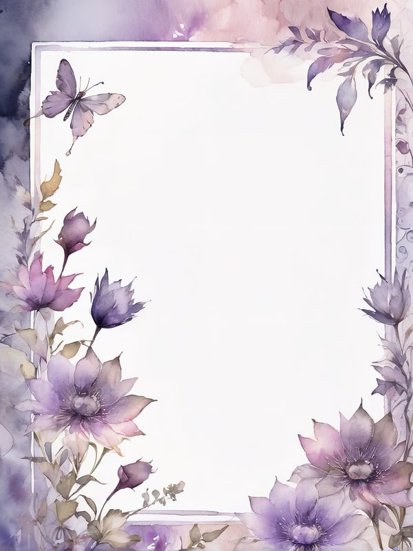 Lavender Garden Journaling Pages - 10 Watercolor Floral Frames for Scrapbooking & Memory Keeping — image 7