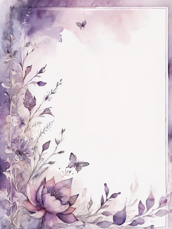 Lavender Garden Journaling Pages - 10 Watercolor Floral Frames for Scrapbooking & Memory Keeping — image 12