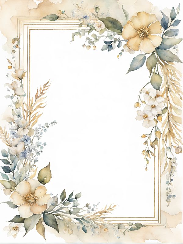 Khaki Floral Frame Digital Paper: Boho Scrapbook Borders (10 JPGs) — image 11