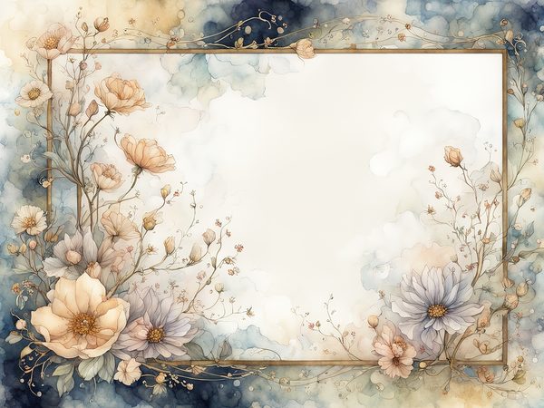 Gold Beige Floral Watercolor Paper Pack: Scrapbook Backgrounds (10 JPGs) — image 1