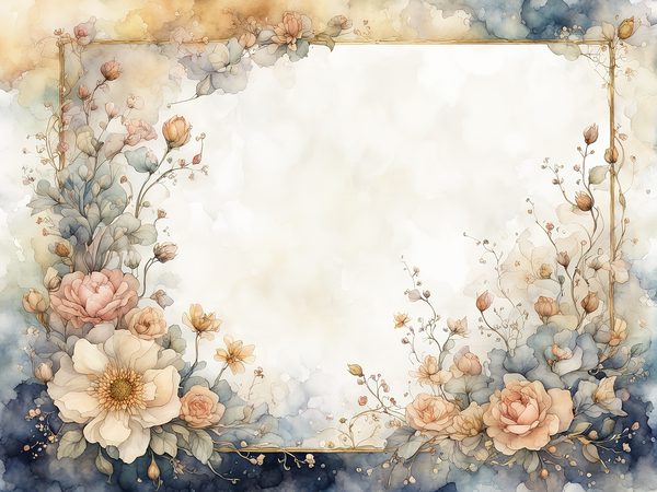 Gold Beige Floral Watercolor Paper Pack: Scrapbook Backgrounds (10 JPGs) — image 2