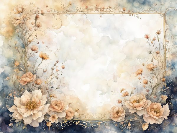 Gold Beige Floral Watercolor Paper Pack: Scrapbook Backgrounds (10 JPGs) — image 9