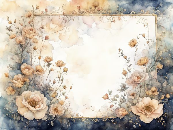 Gold Beige Floral Watercolor Paper Pack: Scrapbook Backgrounds (10 JPGs) — image 10