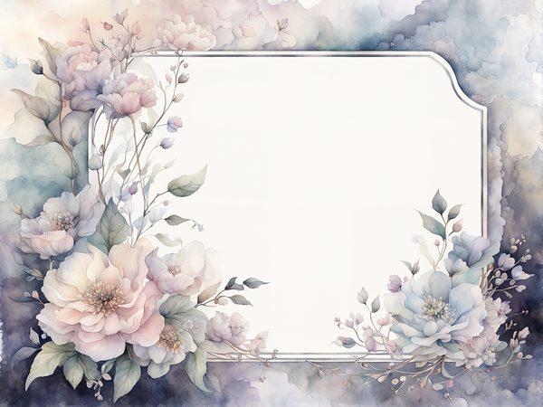 Pastel Floral Frame Digital Paper Pack: Gray Watercolor Design (10 JPGs) — image 4