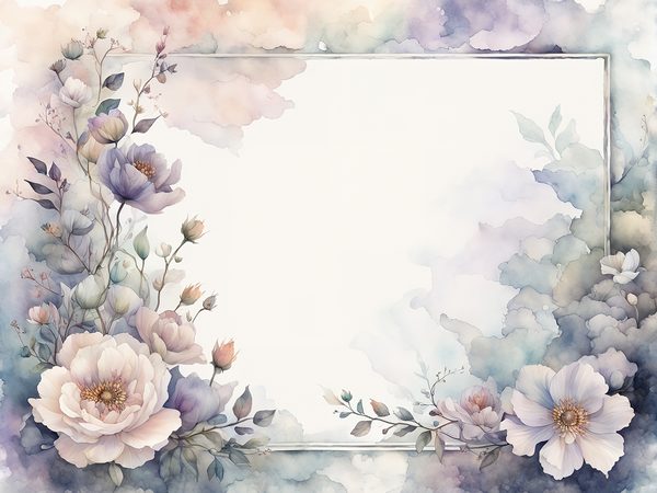 Pastel Floral Frame Digital Paper Pack: Gray Watercolor Design (10 JPGs) — image 6