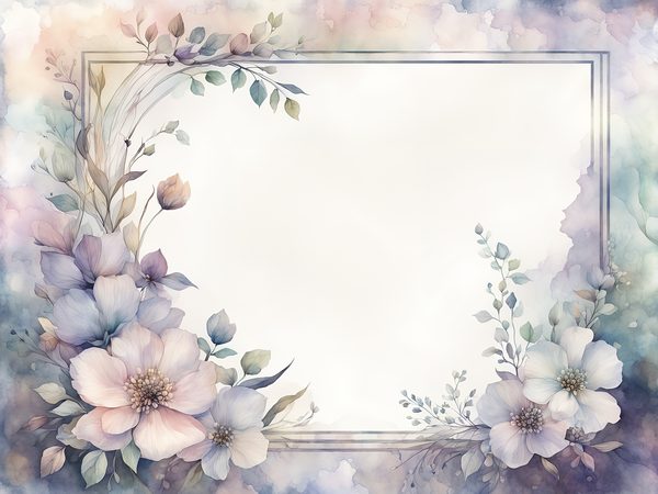 Pastel Floral Frame Digital Paper Pack: Gray Watercolor Design (10 JPGs) — image 7