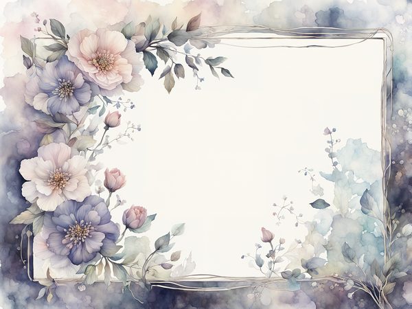 Pastel Floral Frame Digital Paper Pack: Gray Watercolor Design (10 JPGs) — image 8