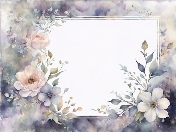 Pastel Floral Frame Digital Paper Pack: Gray Watercolor Design (10 JPGs) — image 9