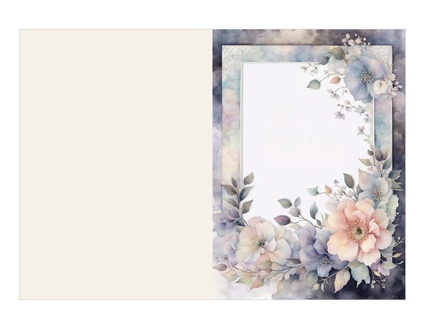 Pastel Floral Frame Digital Paper Pack: Gray Watercolor Design (10 JPGs) — image 15