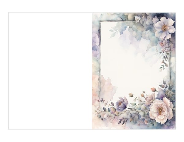 Pastel Floral Frame Digital Paper Pack: Gray Watercolor Design (10 JPGs) — image 18