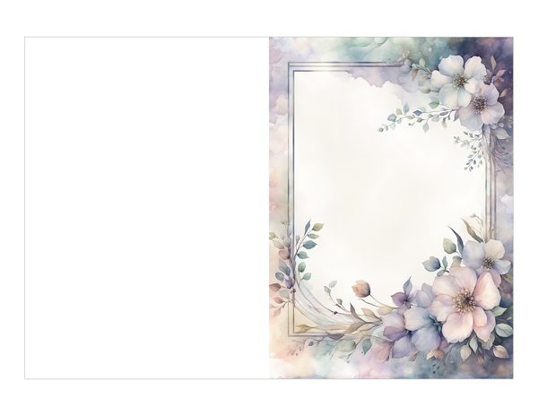 Pastel Floral Frame Digital Paper Pack: Gray Watercolor Design (10 JPGs) — image 19