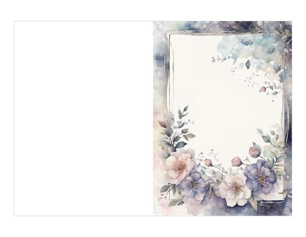 Pastel Floral Frame Digital Paper Pack: Gray Watercolor Design (10 JPGs) — image 20