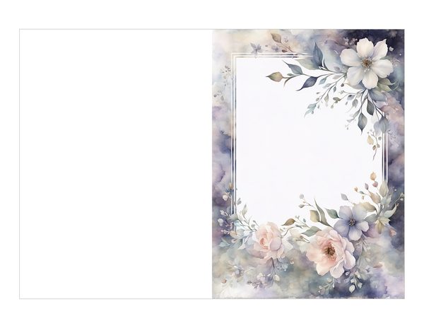 Pastel Floral Frame Digital Paper Pack: Gray Watercolor Design (10 JPGs) — image 21