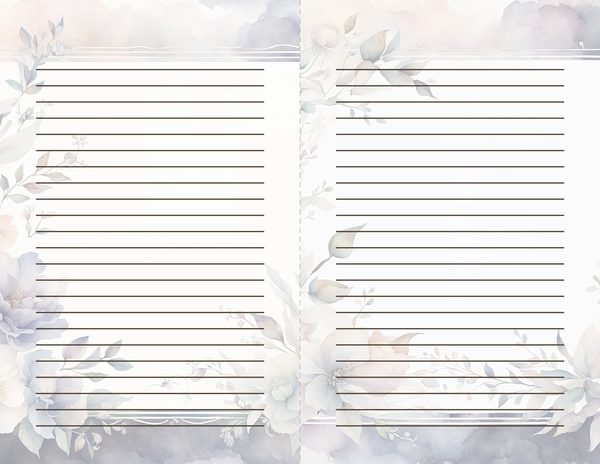 Pastel Floral Frame Digital Paper Pack: Gray Watercolor Design (10 JPGs) — image 33