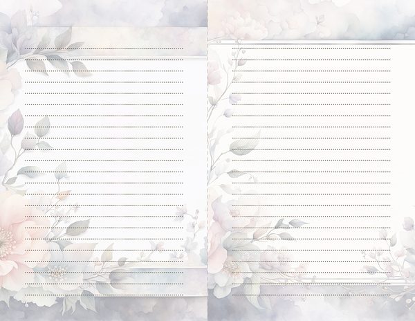 Pastel Floral Frame Digital Paper Pack: Gray Watercolor Design (10 JPGs) — image 34