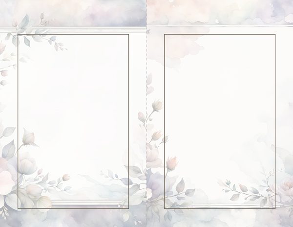 Pastel Floral Frame Digital Paper Pack: Gray Watercolor Design (10 JPGs) — image 35