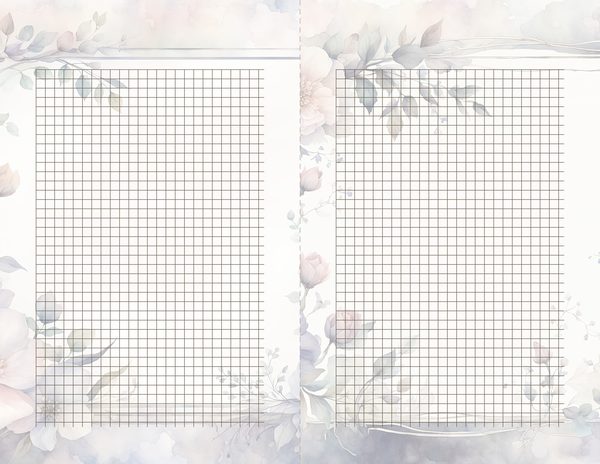 Pastel Floral Frame Digital Paper Pack: Gray Watercolor Design (10 JPGs) — image 36