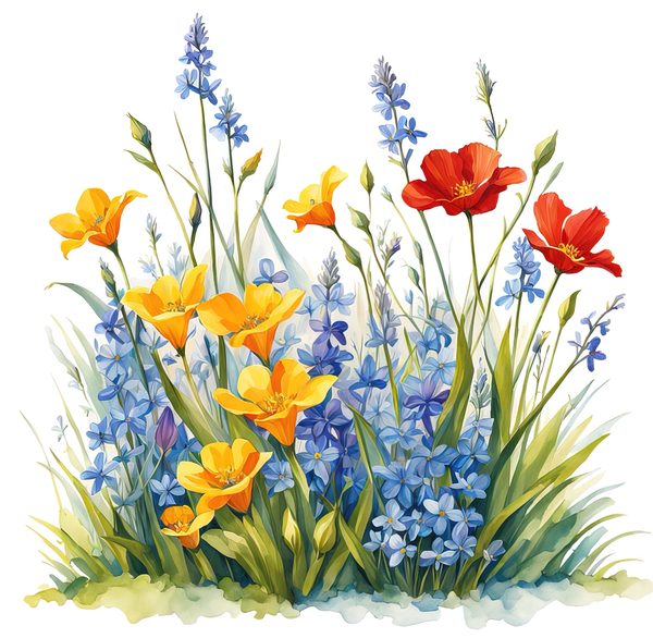 Blue Wildflower Clipart: Watercolor Chicory, Forget-Me-Nots (Digital Download) — image 11