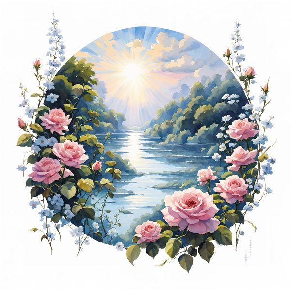 Watercolor Rose Path Clipart: Mystical Floral Art (JPG, PNG) — image 4