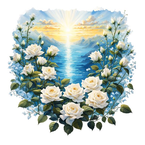 Watercolor Rose Clipart: Ethereal Landscape, Spiritual Art (PNG JPG Files) — image 2