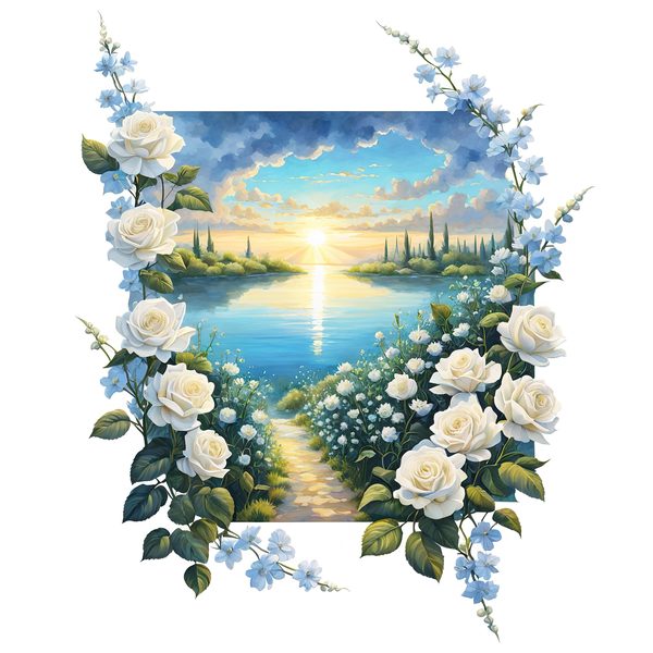 Watercolor Rose Clipart: Ethereal Landscape, Spiritual Art (PNG JPG Files) — image 4