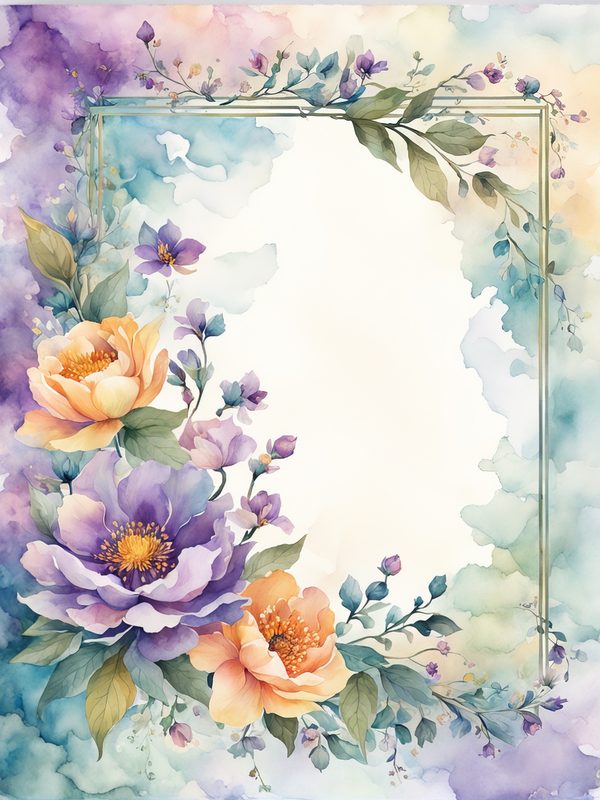 Purple Floral Boho Border Paper Pack: Scrapbook & Card Backgrounds (10 JPGs) — image 2