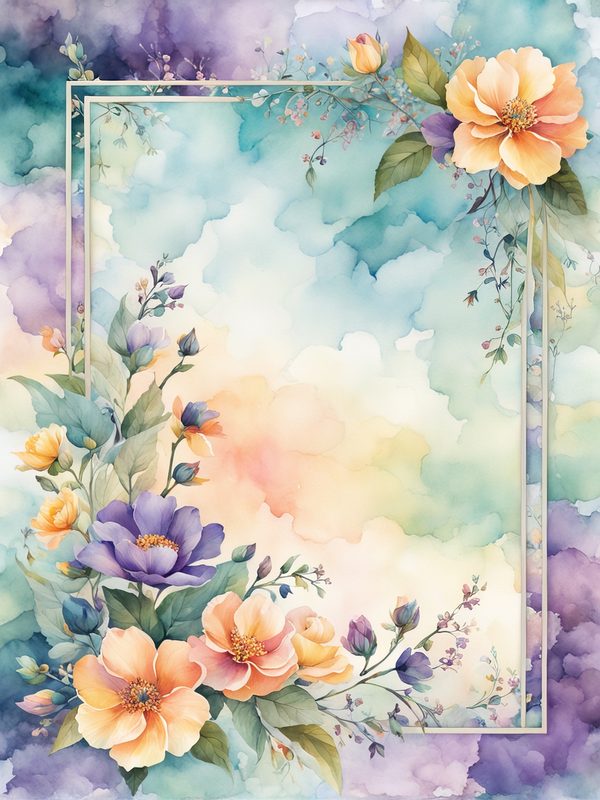 Purple Floral Boho Border Paper Pack: Scrapbook & Card Backgrounds (10 JPGs) — image 4