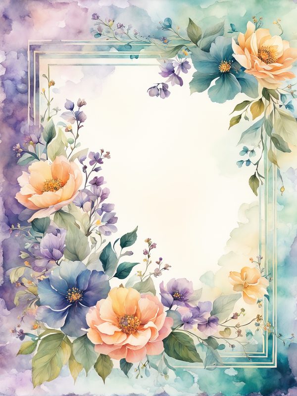 Purple Floral Boho Border Paper Pack: Scrapbook & Card Backgrounds (10 JPGs) — image 5
