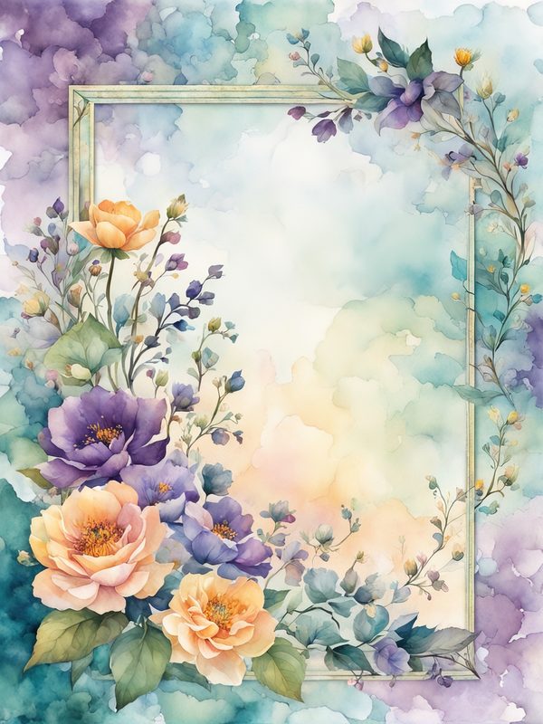 Purple Floral Boho Border Paper Pack: Scrapbook & Card Backgrounds (10 JPGs) — image 6
