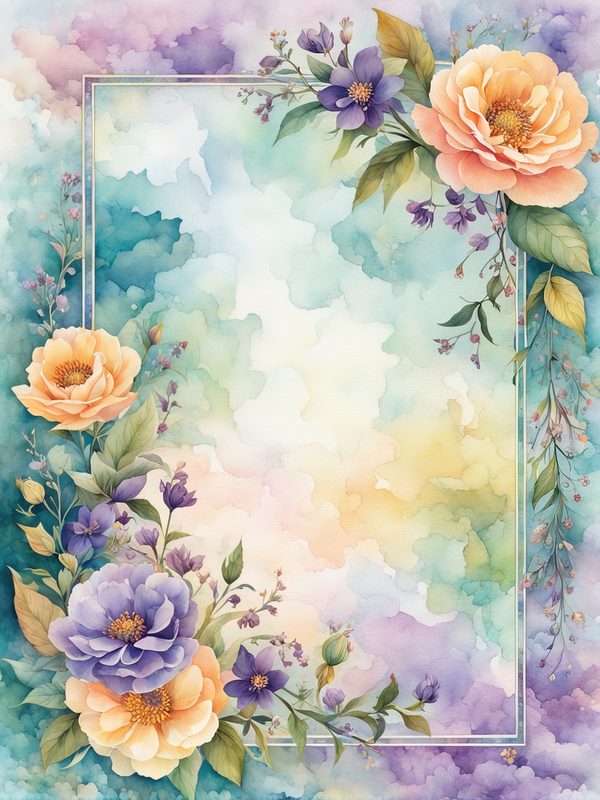 Purple Floral Boho Border Paper Pack: Scrapbook & Card Backgrounds (10 JPGs) — image 8