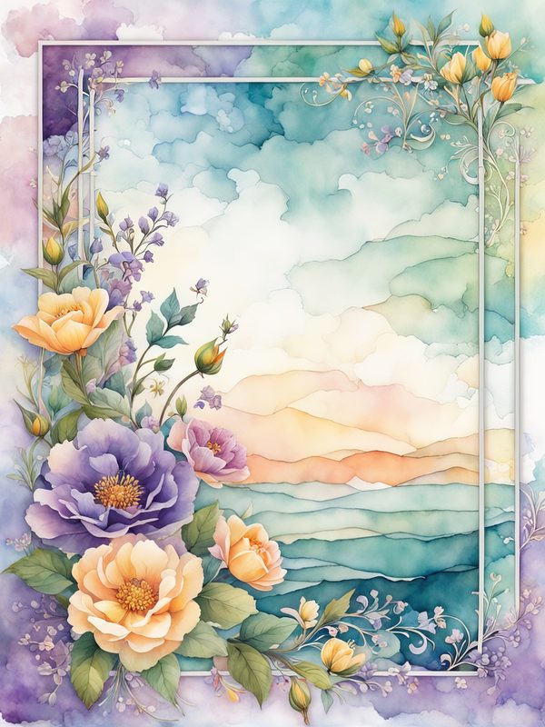 Purple Floral Boho Border Paper Pack: Scrapbook & Card Backgrounds (10 JPGs) — image 9