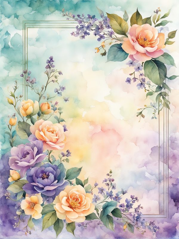 Purple Floral Boho Border Paper Pack: Scrapbook & Card Backgrounds (10 JPGs) — image 10