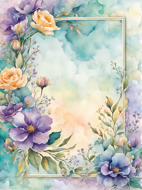 Purple Floral Boho Border Paper Pack: Scrapbook & Card Backgrounds (10 JPGs) — image 11