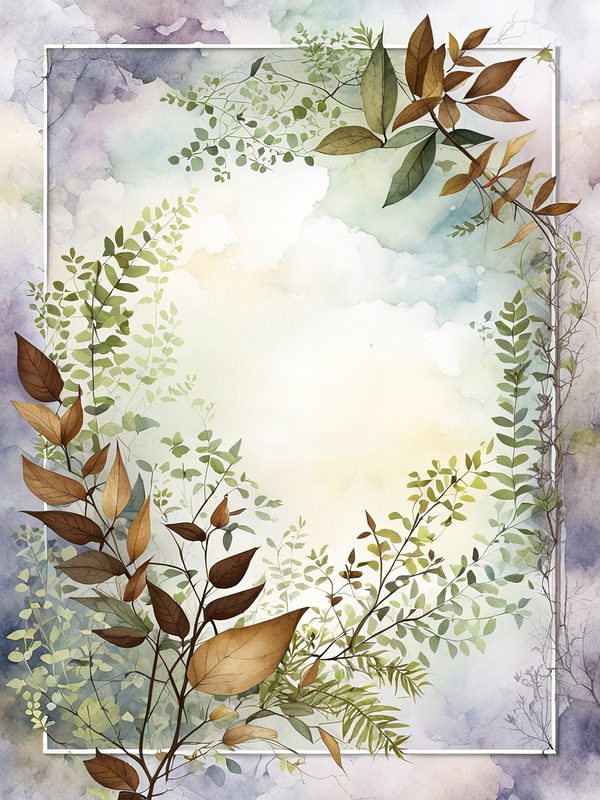 Watercolor Woodland Deer: Botanical Frame Digital Paper Set (10 JPGs) — image 4