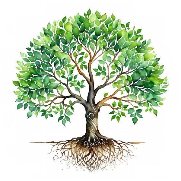 Minimalist Tree of Life Clipart: Intricate Family Tree Designs (JPG, PNG Files) — image 1