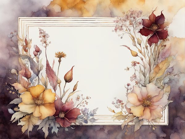 Burgundy Watercolor Floral Frame Digital Paper Pack (10 JPGs) — image 2