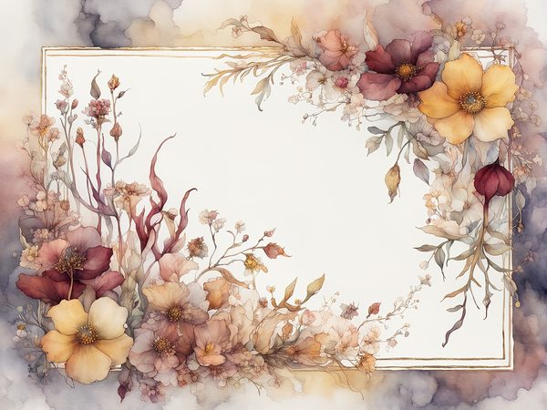 Burgundy Watercolor Floral Frame Digital Paper Pack (10 JPGs) — image 5