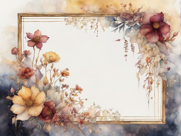 Burgundy Watercolor Floral Frame Digital Paper Pack (10 JPGs) — image 8