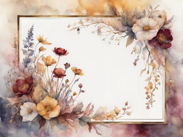 Burgundy Watercolor Floral Frame Digital Paper Pack (10 JPGs) — image 11