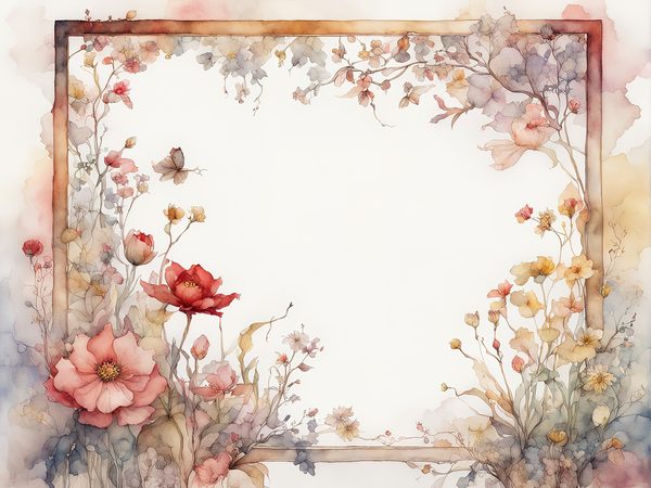 Red Watercolor Floral Frame: Scrapbook Paper Pack (10 JPGs) — image 2