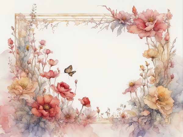 Red Watercolor Floral Frame: Scrapbook Paper Pack (10 JPGs) — image 7